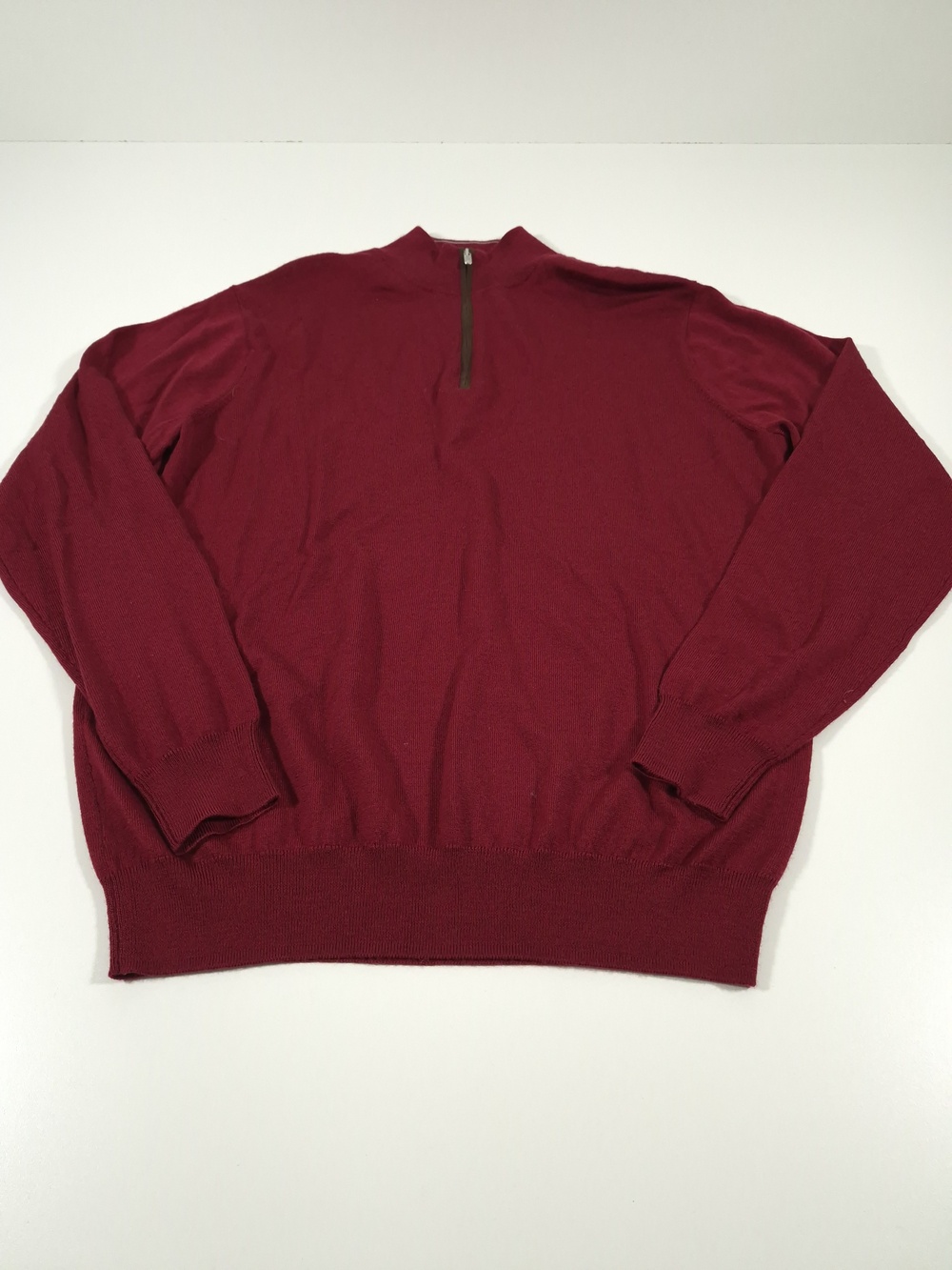 Peter Millar Crown Men's Autumn Crest Suede Trim Quarter-Zip Red Large Golf